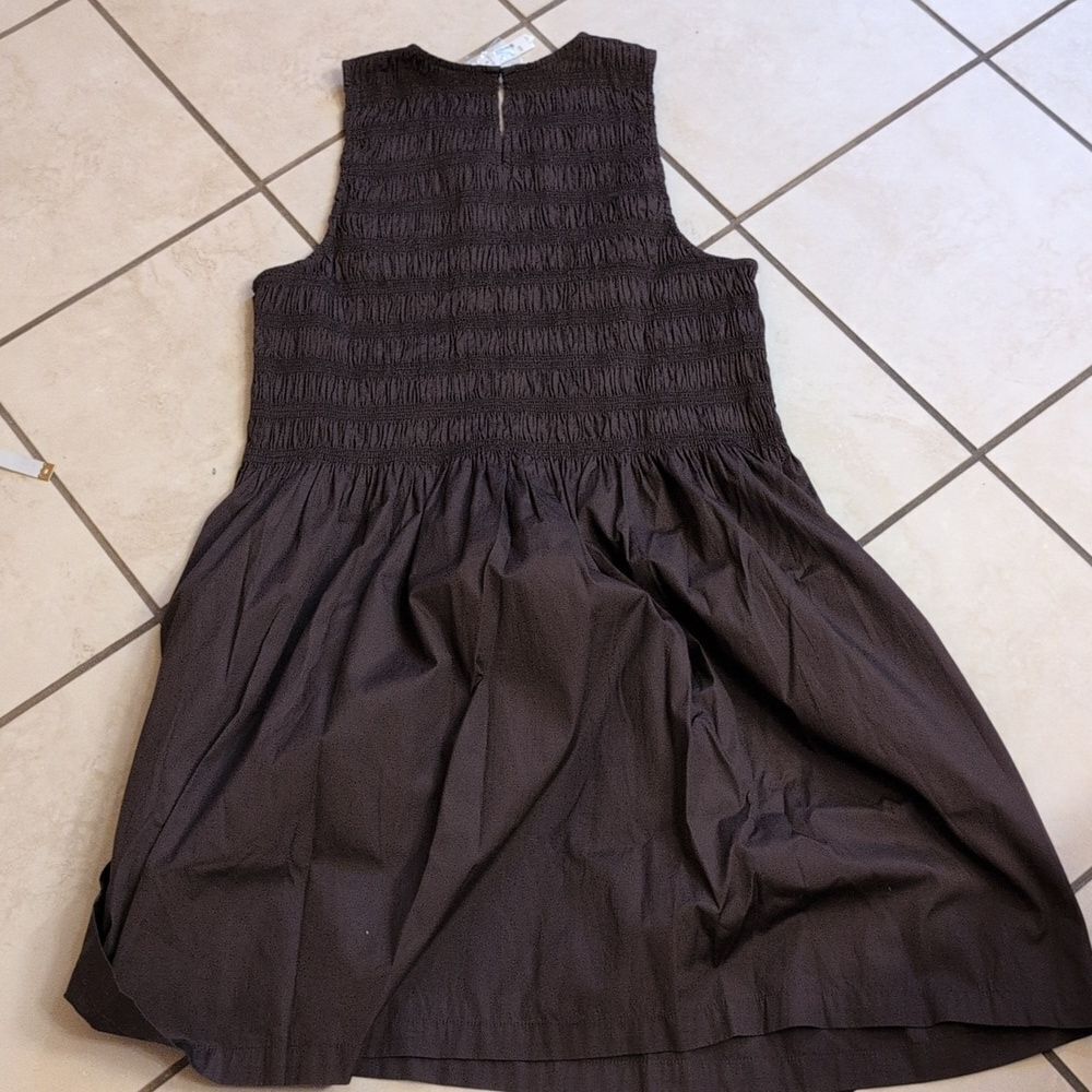 NWT Madewell The Melody Smocked Mini Dress Roasted Chicory Brown Size XL - Picture 3 of 13